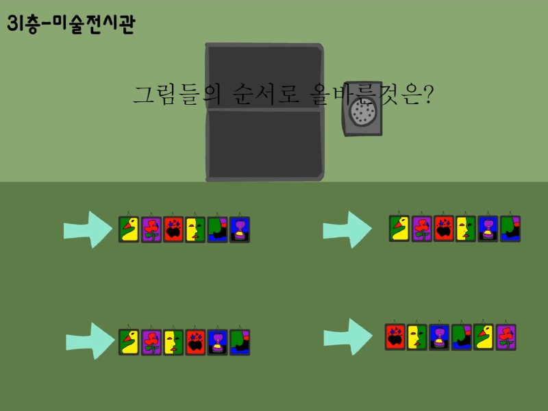 31층-미술전시관에서-올바른-그림의-순서를-고르는-장면입니다